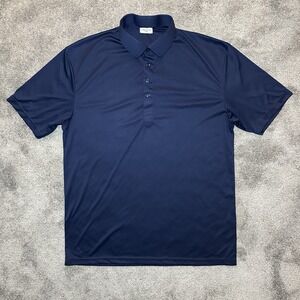 Collars & Co Shirt Mens XL Navy Blue Perfomance Golf Polo Lightweight Breathable